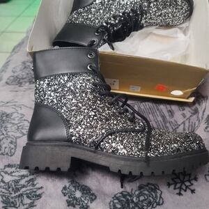 Michael Kors Alistar Bottie boots silver glitter